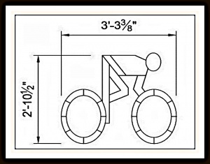 Ударный шаблон из стального троса для штамповки асфальта - Bicycle Pavement Sign
