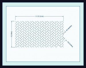 Металлический трафарет для штамповки (декорирования) - Diagonal Herringbone 6X11 SR-60
